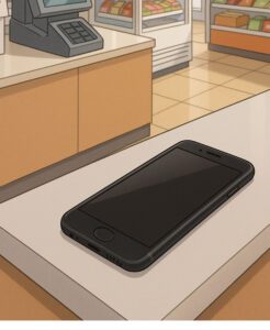 コンビニに置き忘れのスマホ
