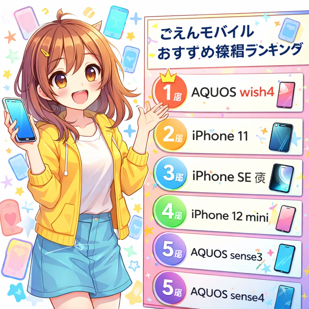 ごえんモバイルの機種おすすめランキング